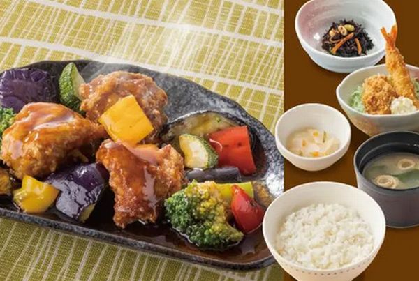 彩り野菜の黒酢から揚げ和膳